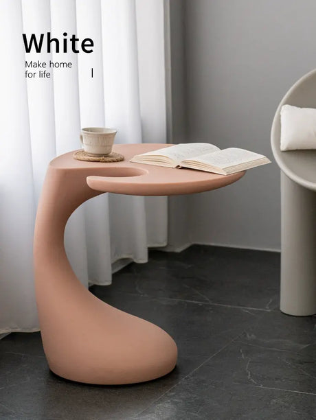 ABOUT WHITE Helene Minimalist Scandinavian Plastic Bed Coffee Table from ABOUT WHITE