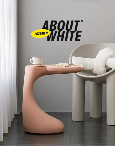 ABOUT WHITE Helene Minimalist Scandinavian Plastic Bed Coffee Table from ABOUT WHITE