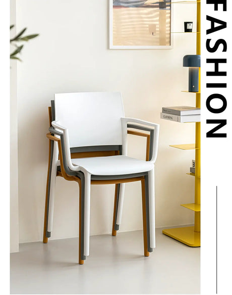 ABOUT WHITE Hiroshi Ergonomic Stackable Plastic Dining Chair from ABOUT WHITE