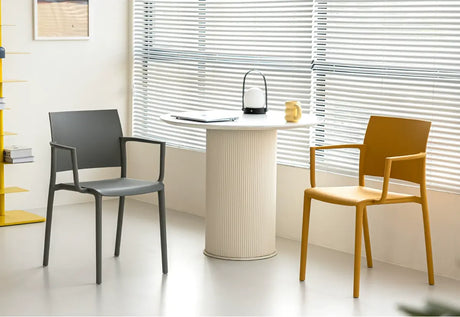 ABOUT WHITE Hiroshi Ergonomic Stackable Plastic Dining Chair from ABOUT WHITE