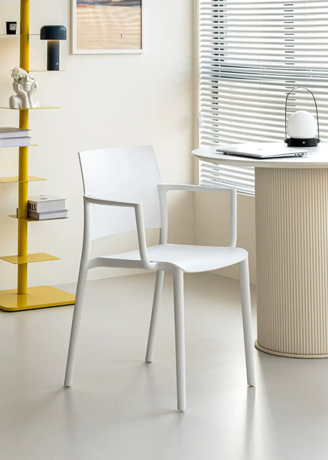 ABOUT WHITE Hiroshi Ergonomic Stackable Plastic Dining Chair from ABOUT WHITE