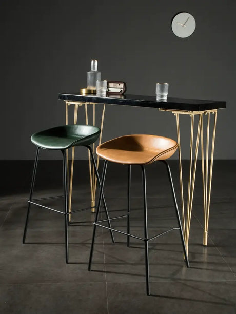 ABOUT WHITE Isadora Minimalist Iron High Bar Stool from ABOUT WHITE