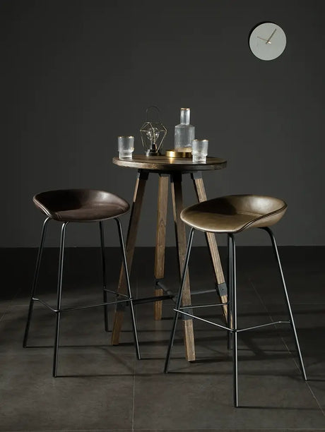 ABOUT WHITE Isadora Minimalist Iron High Bar Stool from ABOUT WHITE