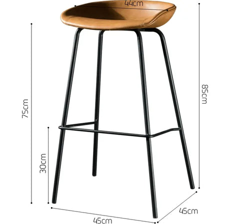 ABOUT WHITE Isadora Minimalist Iron High Bar Stool from ABOUT WHITE