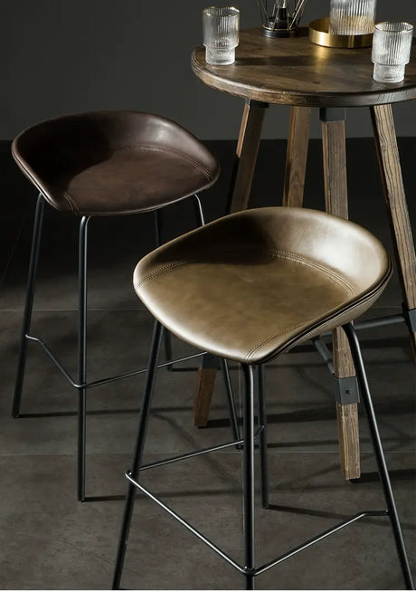 ABOUT WHITE Isadora Minimalist Iron High Bar Stool from ABOUT WHITE