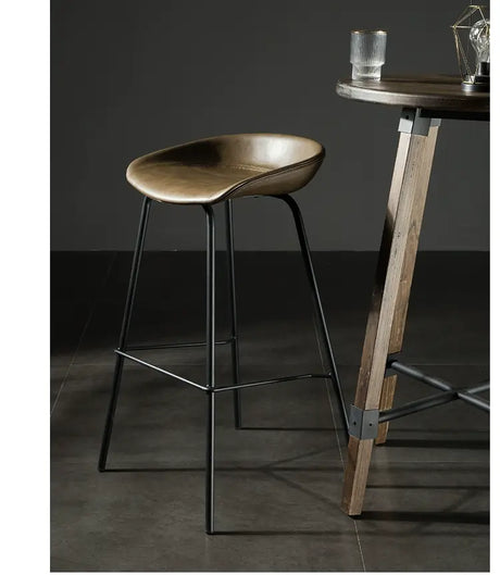 ABOUT WHITE Isadora Minimalist Iron High Bar Stool from ABOUT WHITE