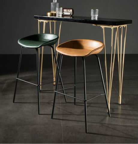 ABOUT WHITE Isadora Minimalist Iron High Bar Stool from ABOUT WHITE