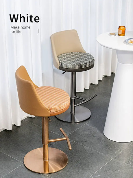 ABOUT WHITE Isadora Nordic Light Luxury High Stool from ABOUT WHITE