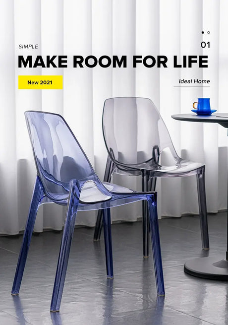 ABOUT WHITE Isadora Transparent Crystal Dining Chair - Nordic Acrylic Design from ABOUT WHITE