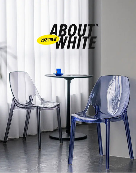ABOUT WHITE Isadora Transparent Crystal Dining Chair - Nordic Acrylic Design from ABOUT WHITE