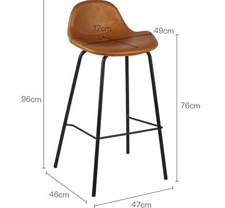 ABOUT WHITE Isidora Sleek Leather High-Back Bar Stool from ABOUT WHITE