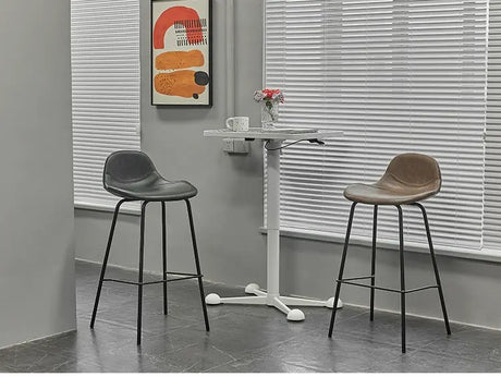 ABOUT WHITE Isidora Sleek Leather High-Back Bar Stool from ABOUT WHITE