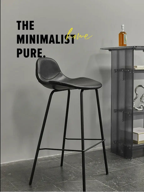 ABOUT WHITE Isidora Sleek Leather High-Back Bar Stool from ABOUT WHITE