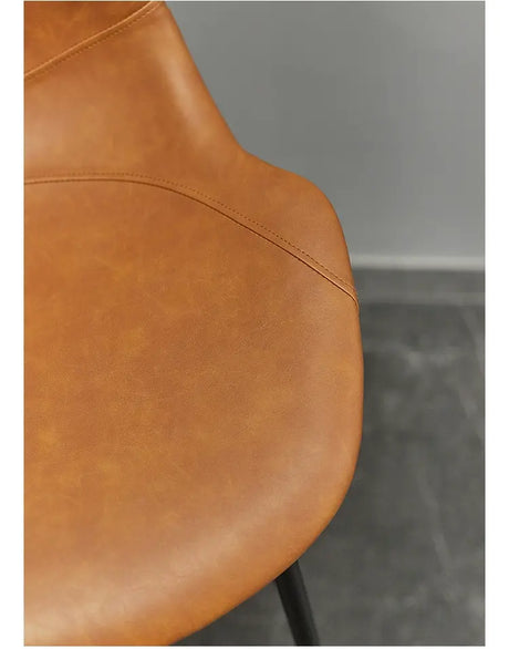 ABOUT WHITE Isidora Sleek Leather High-Back Bar Stool from ABOUT WHITE