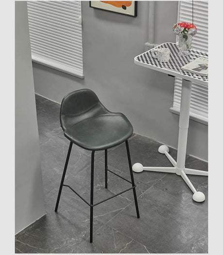 ABOUT WHITE Isidora Sleek Leather High-Back Bar Stool from ABOUT WHITE