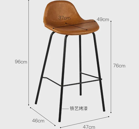 ABOUT WHITE Isidora Sleek Leather High-Back Bar Stool from ABOUT WHITE