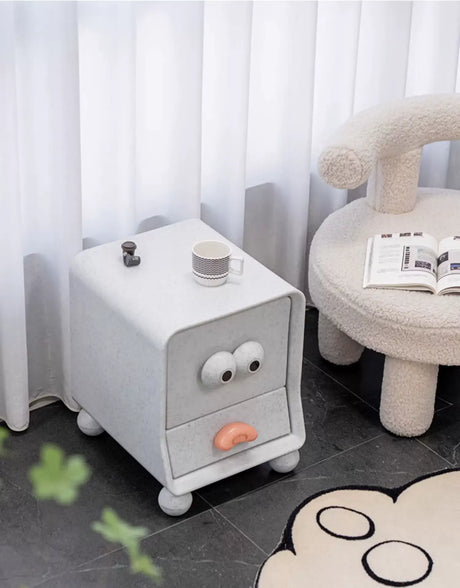 ABOUT WHITE Isolde Chic Minimalist Nightstand Storage Cabinet from ABOUT WHITE