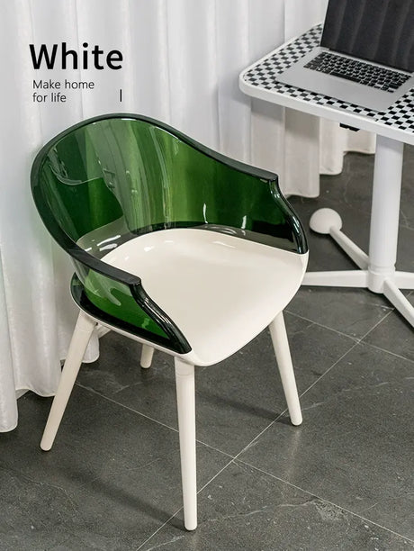 ABOUT WHITE Isolde Sleek Transparent Modern Makeup Chair from ABOUT WHITE