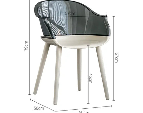 ABOUT WHITE Isolde Sleek Transparent Modern Makeup Chair from ABOUT WHITE