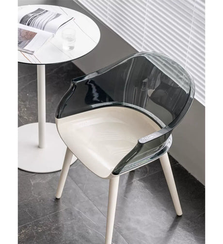 ABOUT WHITE Isolde Sleek Transparent Modern Makeup Chair from ABOUT WHITE