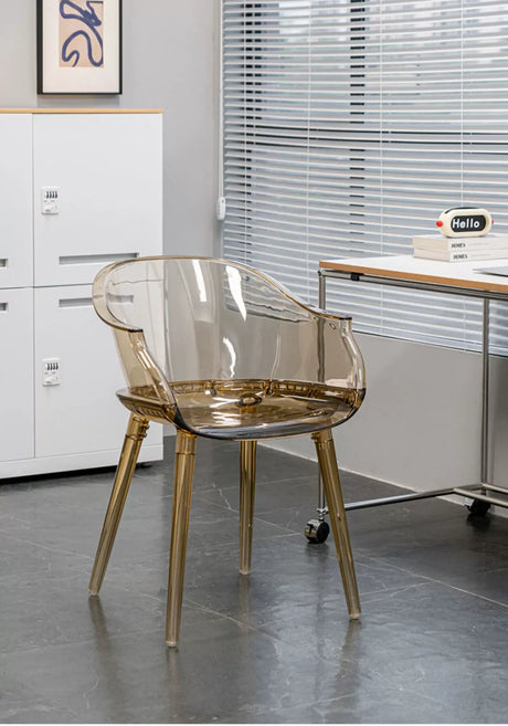 ABOUT WHITE Isolde Sleek Transparent Modern Makeup Chair from ABOUT WHITE