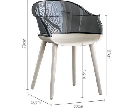 ABOUT WHITE Isolde Sleek Transparent Modern Makeup Chair from ABOUT WHITE