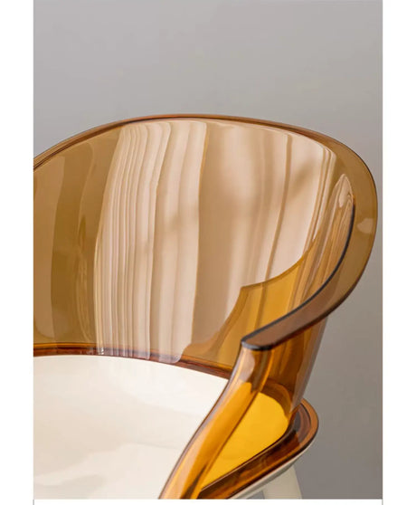ABOUT WHITE Isolde Sleek Transparent Modern Makeup Chair from ABOUT WHITE