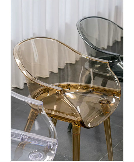 ABOUT WHITE Isolde Sleek Transparent Modern Makeup Chair from ABOUT WHITE