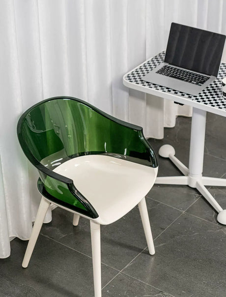 ABOUT WHITE Isolde Sleek Transparent Modern Makeup Chair from ABOUT WHITE