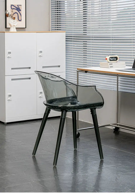 ABOUT WHITE Isolde Sleek Transparent Modern Makeup Chair from ABOUT WHITE