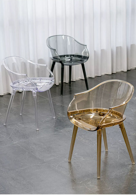 ABOUT WHITE Isolde Sleek Transparent Modern Makeup Chair from ABOUT WHITE
