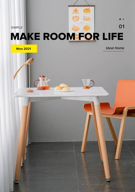 ABOUT WHITE Jisoo Elegant Solid Wood Reception Table from ABOUT WHITE