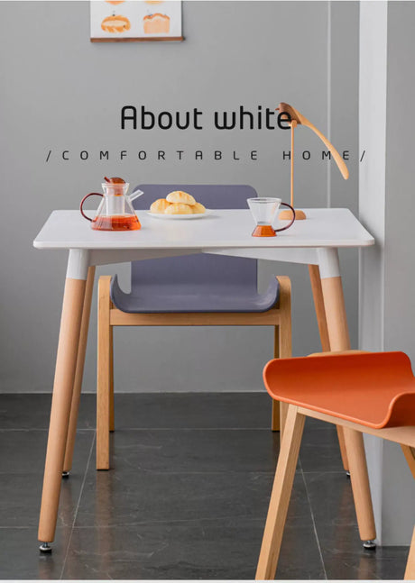 ABOUT WHITE Jisoo Elegant Solid Wood Reception Table from ABOUT WHITE