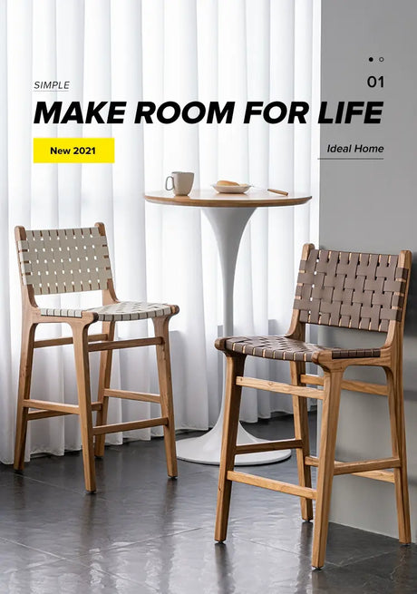 ABOUT WHITE Kaori Elegant Woven Bar Chair from ABOUT WHITE