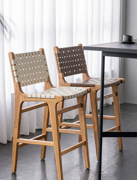ABOUT WHITE Kaori Elegant Woven Bar Chair from ABOUT WHITE