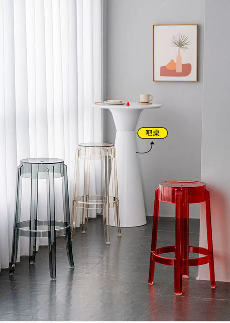 ABOUT WHITE Lianhua Elegant Transparent Bar Stool from ABOUT WHITE