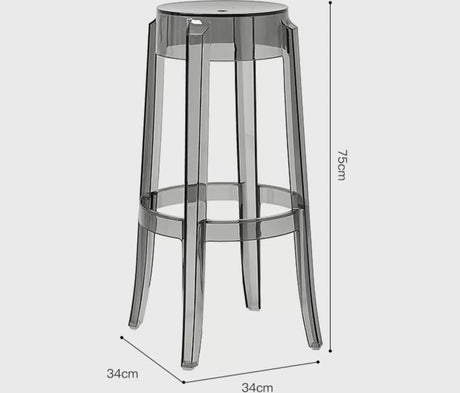 ABOUT WHITE Lianhua Elegant Transparent Bar Stool from ABOUT WHITE
