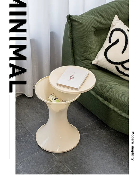ABOUT WHITE Lira Contemporary Sleek Storage Stool from ABOUT WHITE
