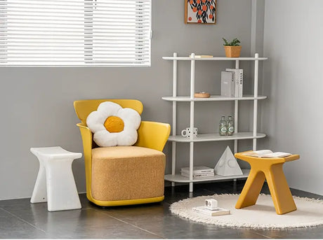 ABOUT WHITE Lysander Nordic Plastic Stool Modern Simple Design Home Bench from ABOUT WHITE