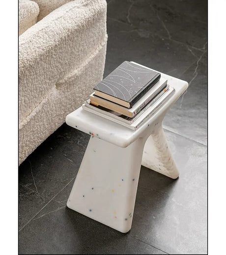 ABOUT WHITE Lysander Nordic Plastic Stool Modern Simple Design Home Bench from ABOUT WHITE