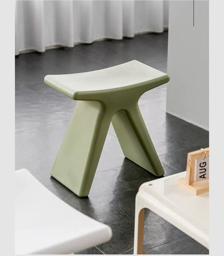 ABOUT WHITE Lysander Nordic Plastic Stool Modern Simple Design Home Bench from ABOUT WHITE