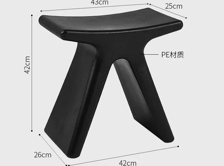 ABOUT WHITE Lysander Nordic Plastic Stool Modern Simple Design Home Bench from ABOUT WHITE