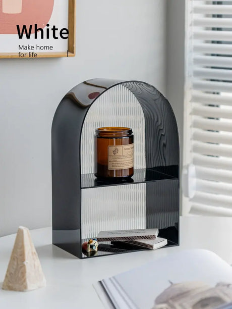 ABOUT WHITE Marcellus Elegant Minimalist Layered Storage Shelf from ABOUT WHITE