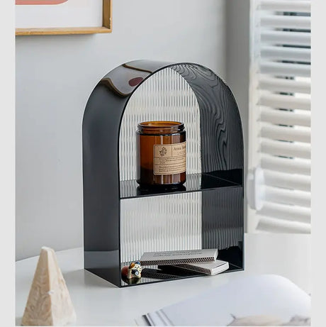 ABOUT WHITE Marcellus Elegant Minimalist Layered Storage Shelf from ABOUT WHITE