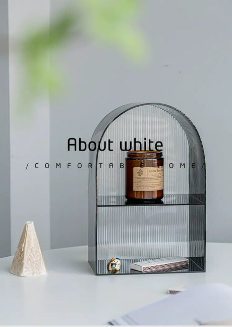 ABOUT WHITE Marcellus Elegant Minimalist Layered Storage Shelf from ABOUT WHITE