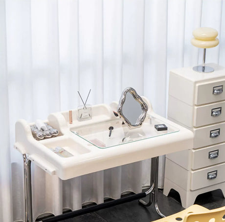 ABOUT WHITE Marisol Elegant Minimalist Storage Dressing Table from ABOUT WHITE