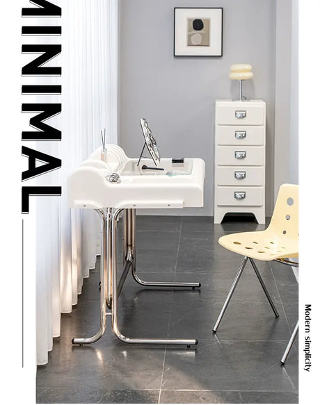 ABOUT WHITE Marisol Elegant Minimalist Storage Dressing Table from ABOUT WHITE