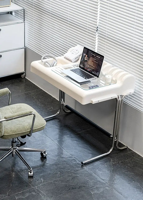 ABOUT WHITE Marisol Elegant Minimalist Storage Dressing Table from ABOUT WHITE