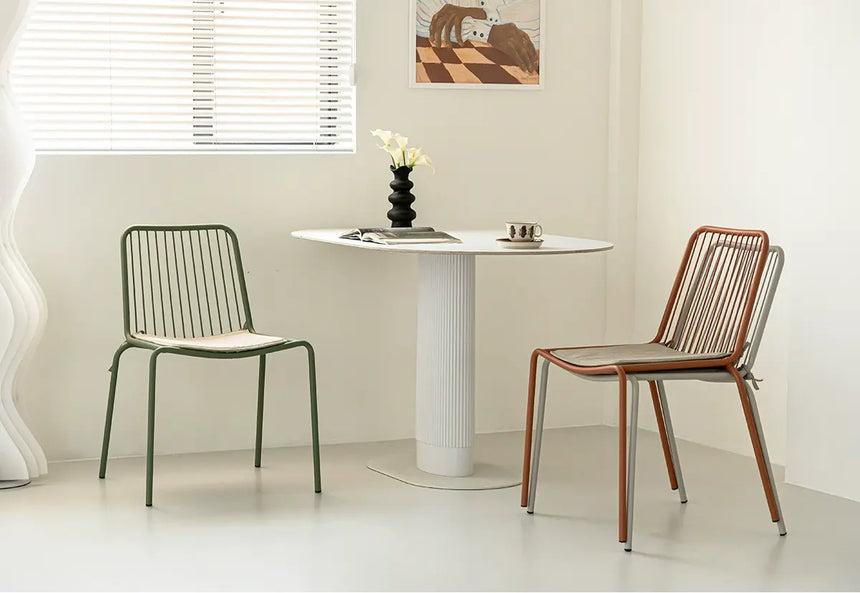 ABOUT WHITE Marisol Stylish Minimalist Stackable Dining Chairs from ABOUT WHITE