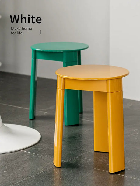 ABOUT WHITE Mireille Contemporary Nordic Design Plastic Round Stool from ABOUT WHITE